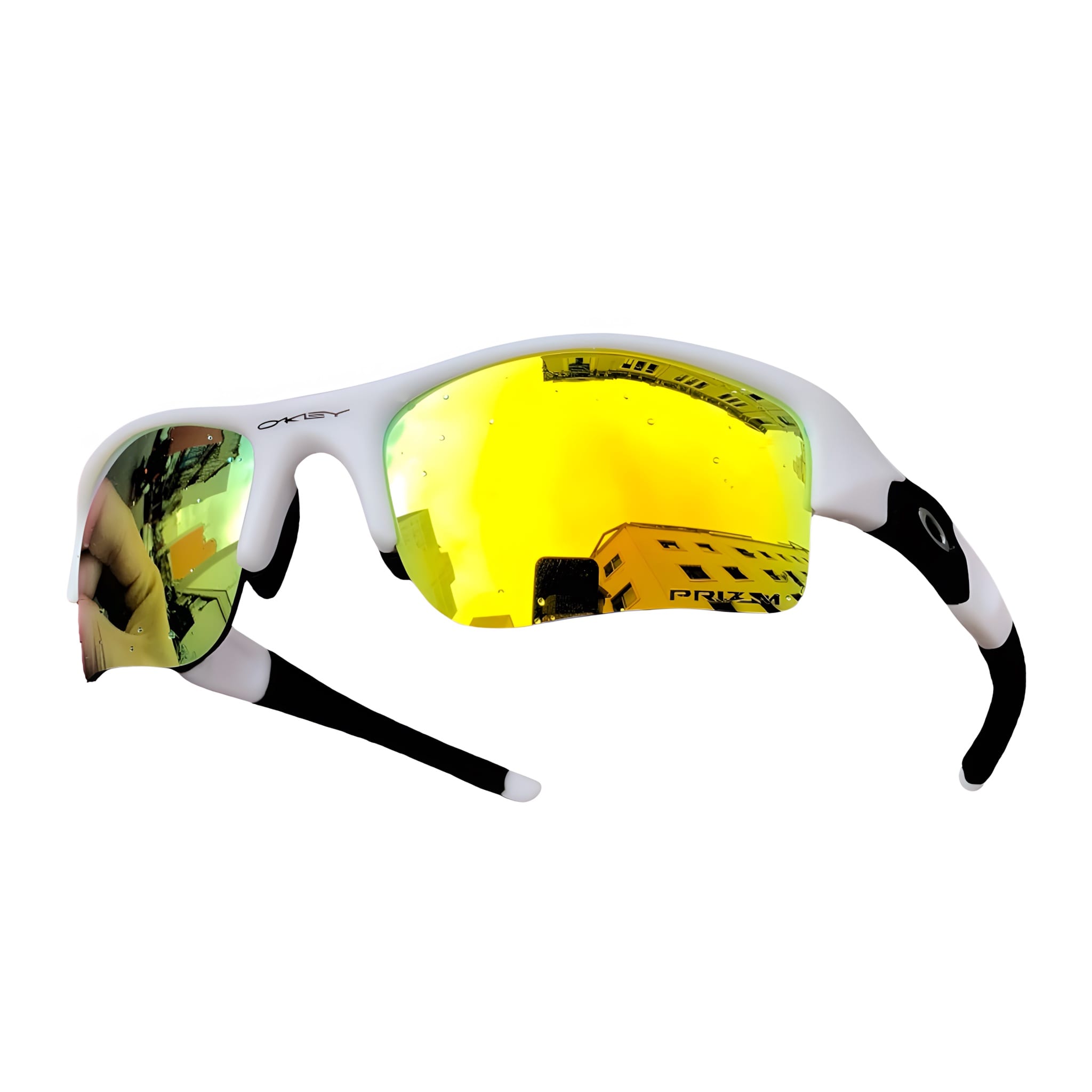 Flak 1.0 Branca/Preta Lentes Gold
