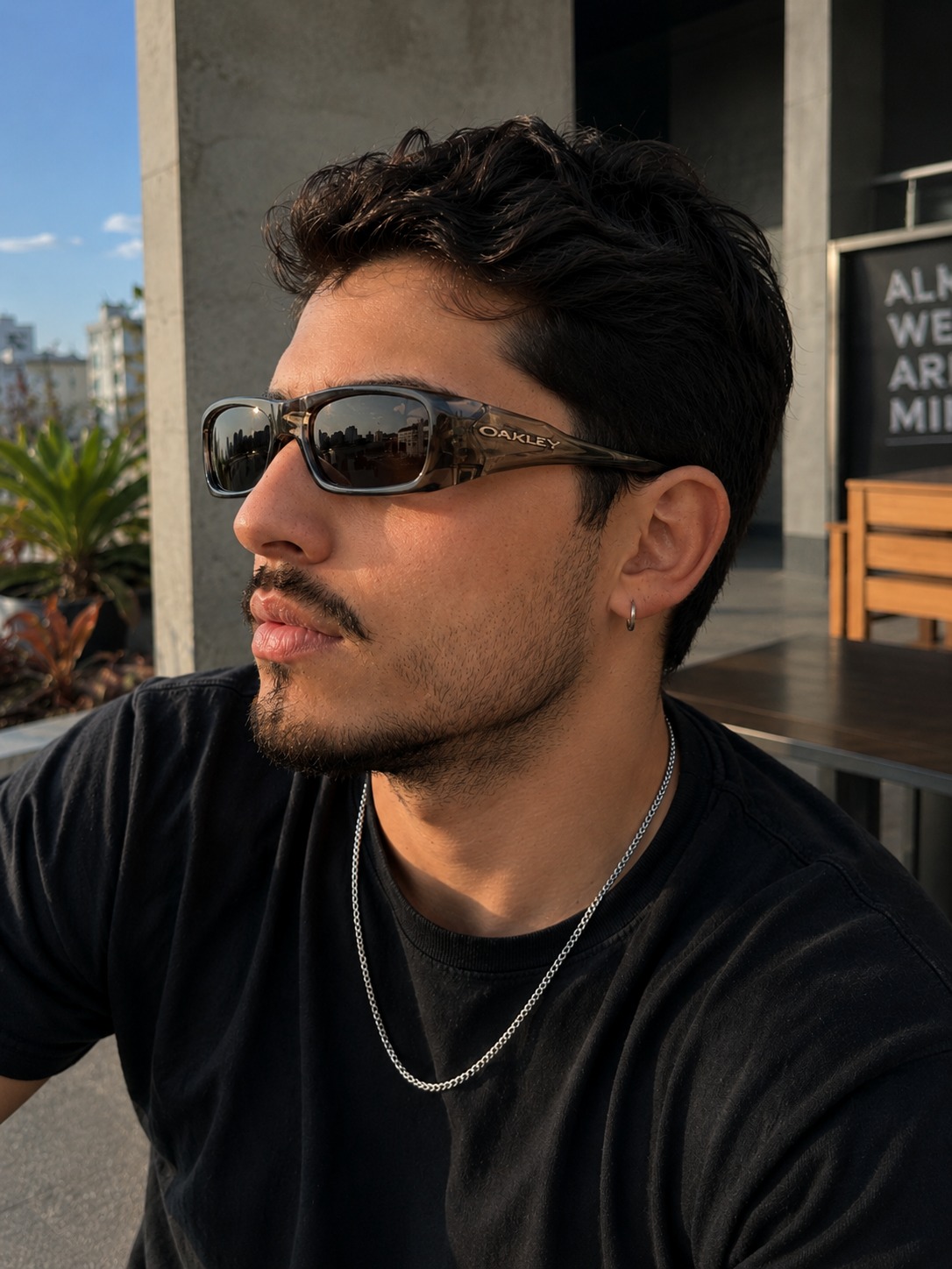Permian Marrom Lentes Black foto no rosto 1