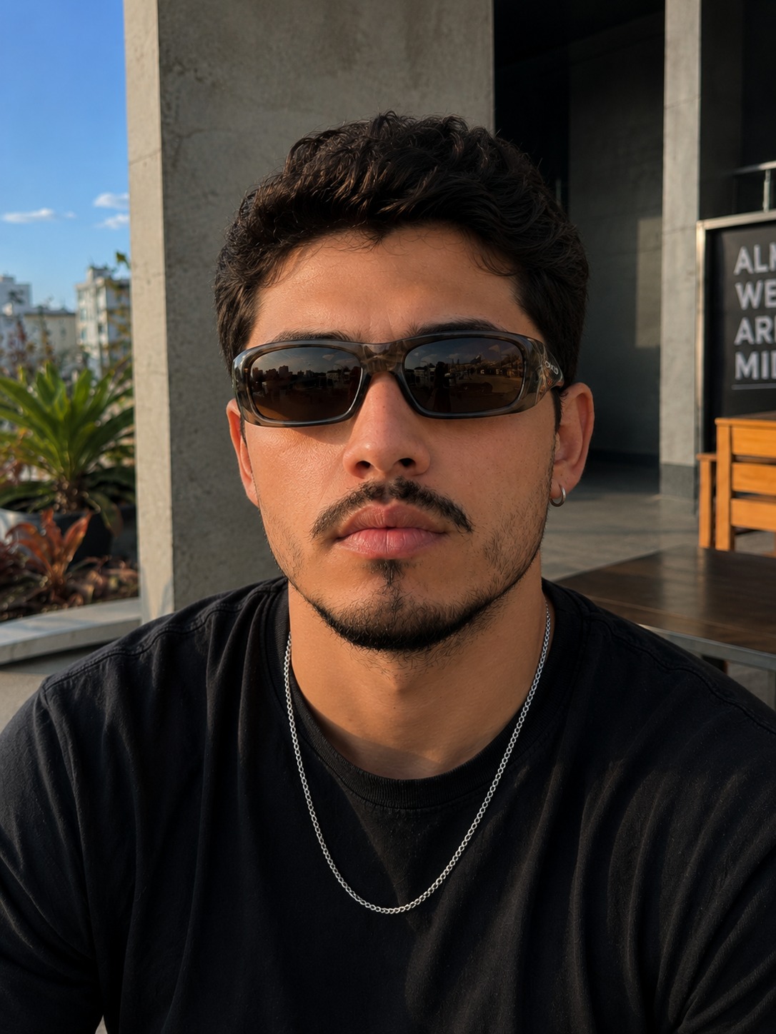 Permian Marrom Lentes Black foto no rosto 2